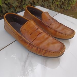 Tods Loafers Light Cognac Brown Rubber Sole & Heel Size 11